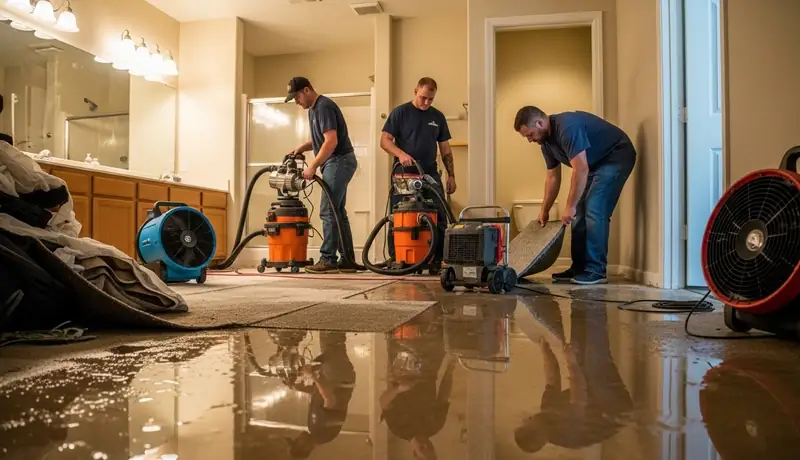 Bathroom Flood Damage Cleanup Project in Fairfield, CA in Fairfield, CA